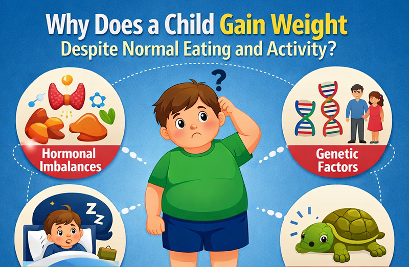 Why Does a Child Gain Weight Despite Normal Eating and Activity?